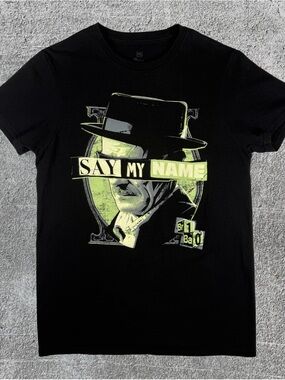 Men’s IML Breaking Bad Say My Name Heisenberg Black Short Sleeve T-Shirt Small